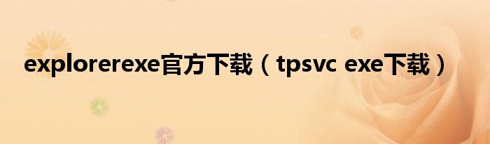 explorerexe官方下载(tpsvc exe下载)