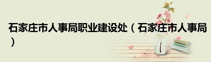 石家庄市人事局职业建设处(石家庄市人事局)