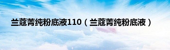 兰蔻菁纯粉底液110(兰蔻菁纯粉底液)
