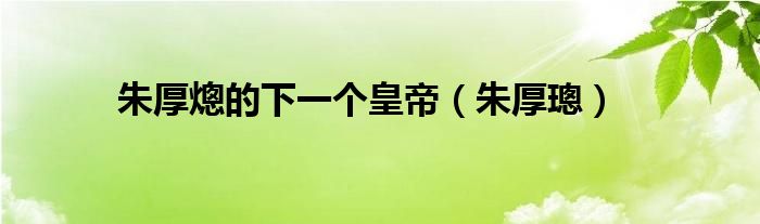 朱厚熜的下一个皇帝(朱厚璁)