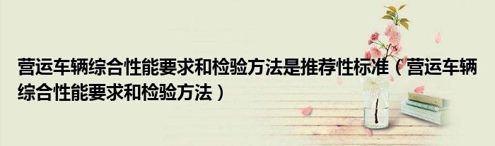 营运车辆综合性能要求和检验方法是推荐性标准(营运车辆综合性能要求和检验方法)