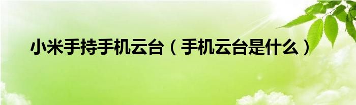 小米手持手机云台(手机云台是什么)