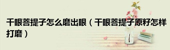 千眼菩提子怎么磨出眼(干眼菩提子原籽怎样打磨)