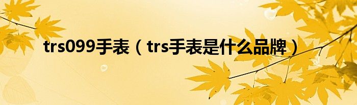 trs099手表(trs手表是什么品牌)