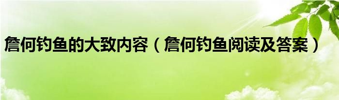 詹何钓鱼的大致内容(詹何钓鱼阅读及答案)