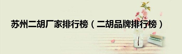 苏州二胡厂家排行榜(二胡品牌排行榜)