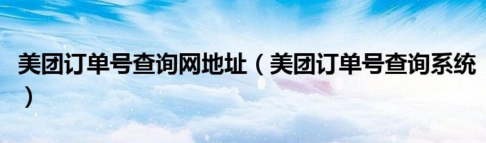 美团订单号查询网地址(美团订单号查询系统)