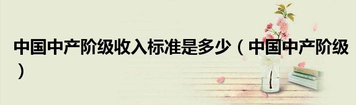 中国中产阶级收入标准是多少(中国中产阶级)