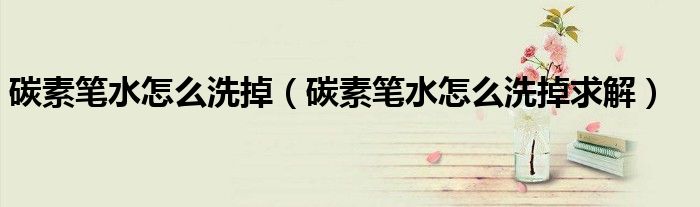 碳素笔水怎么洗掉(碳素笔水怎么洗掉求解)