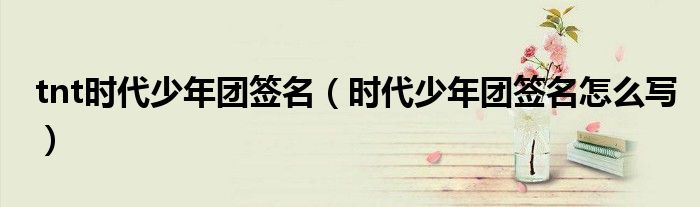 tnt时代少年团签名(时代少年团签名怎么写)