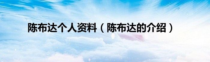陈布达个人资料(陈布达的介绍)