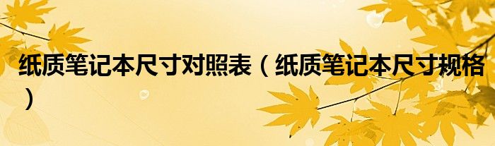 纸质笔记本尺寸对照表(纸质笔记本尺寸规格)
