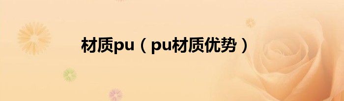 材质pu(pu材质优势)