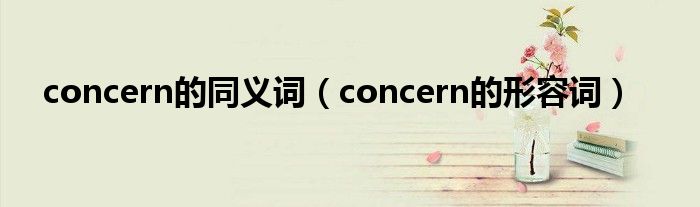 concern的同义词(concern的形容词)