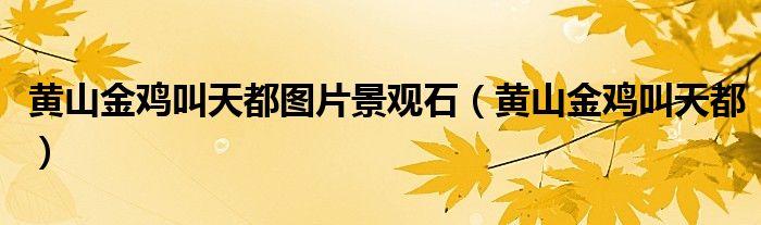 黄山金鸡叫天都图片景观石(黄山金鸡叫天都)