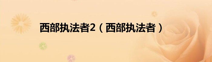 西部执法者2(西部执法者)