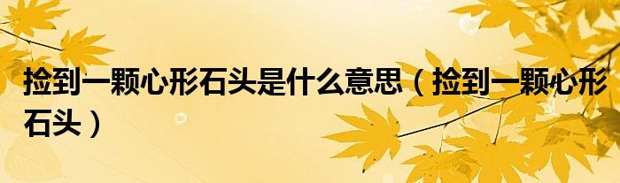 捡到一颗心形石头是什么意思(捡到一颗心形石头)