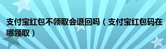 支付宝红包不领取会退回吗(支付宝红包码在哪领取)