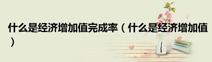什么是经济增加值完成率(什么是经济增加值)