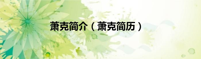 萧克简介(萧克简历)