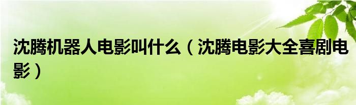 沈腾机器人电影叫什么(沈腾电影大全喜剧电影)
