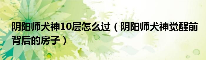 阴阳师犬神10层怎么过(阴阳师犬神觉醒前背后的房子)