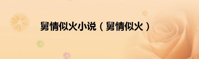 舅情似火小说(舅情似火)
