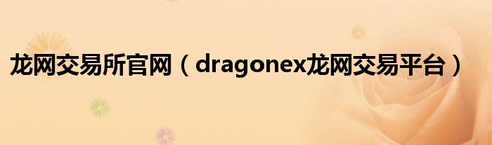龙网交易所官网(dragonex龙网交易平台)