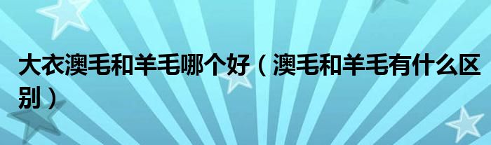 大衣澳毛和羊毛哪个好(澳毛和羊毛有什么区别)
