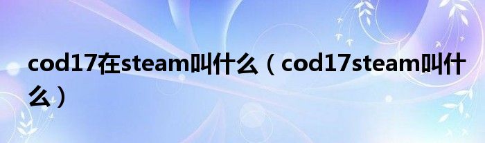 cod17在steam叫什么(cod17steam叫什么)