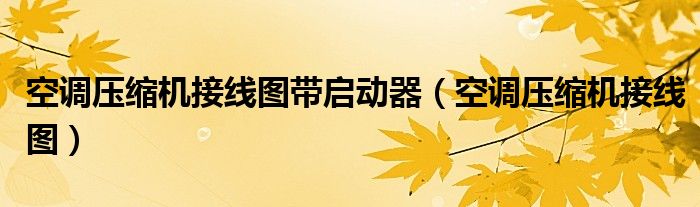 空调压缩机接线图带启动器(空调压缩机接线图)