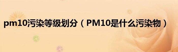 pm10污染等级划分(PM10是什么污染物)