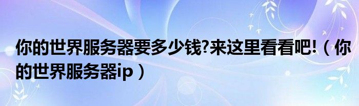 你的世界服务器要多少钱?来这里看看吧!(你的世界服务器ip)