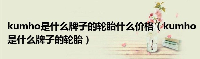 kumho是什么牌子的轮胎什么价格(kumho是什么牌子的轮胎)