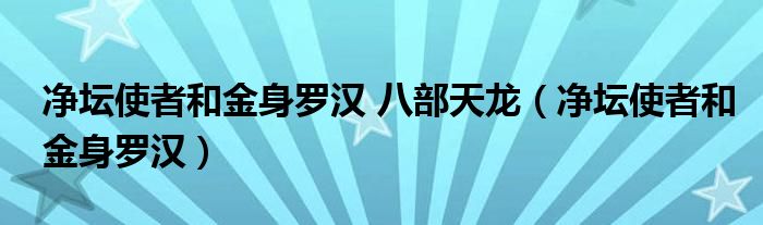 净坛使者和金身罗汉 八部天龙(净坛使者和金身罗汉)
