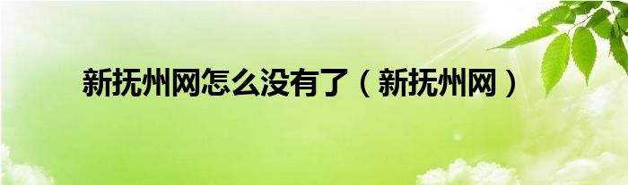 新抚州网怎么没有了(新抚州网)