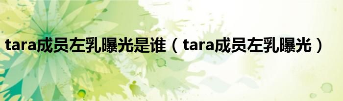 tara成员左乳曝光是谁(tara成员左乳曝光)