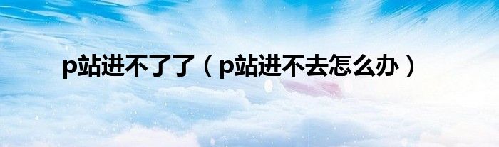 p站进不了了(p站进不去怎么办)