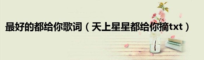 最好的都给你歌词(天上星星都给你摘txt)