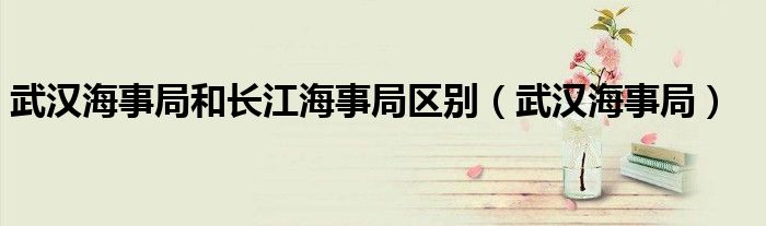 武汉海事局和长江海事局区别(武汉海事局)