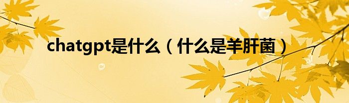 chatgpt是什么(什么是羊肝菌)