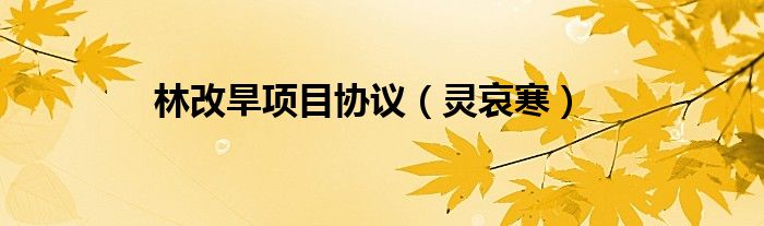 林改旱项目协议（灵哀寒）