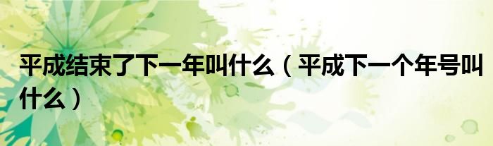 平成结束了下一年叫什么(平成下一个年号叫什么)