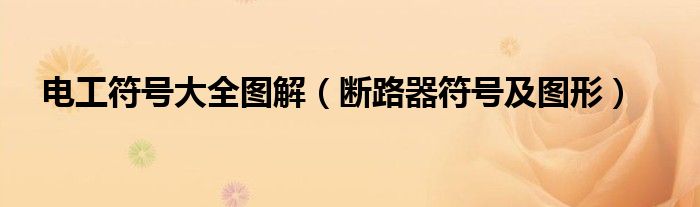 电工符号大全图解(断路器符号及图形)