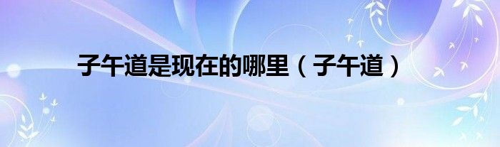 子午道是现在的哪里(子午道)
