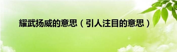 耀武扬威的意思(引人注目的意思)