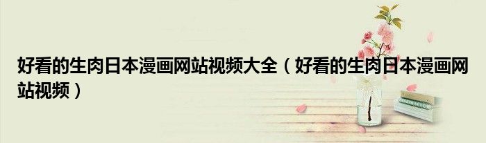 好看的生肉日本漫画网站视频大全(好看的生肉日本漫画网站视频)