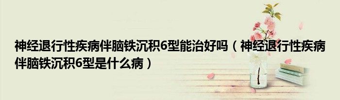 神经退行性疾病伴脑铁沉积6型能治好吗(神经退行性疾病伴脑铁沉积6型是什么病)