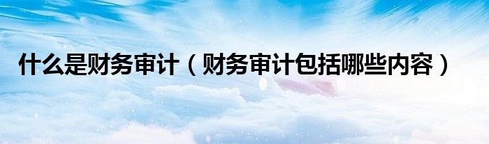 什么是财务审计(财务审计包括哪些内容)