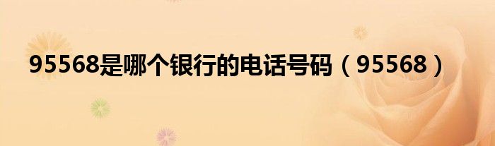 95568是哪个银行的电话号码(95568)